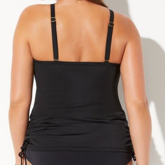 Nwt Side drawstring Bandeau Tankini Swimsuits For All Sz 18 - Picture 2 of 9